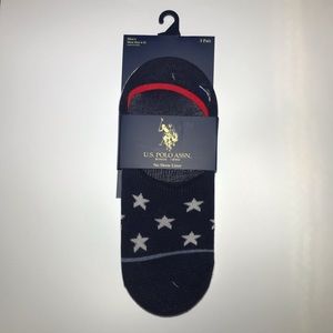 US Polo Assn men’s no show liner socks blu…